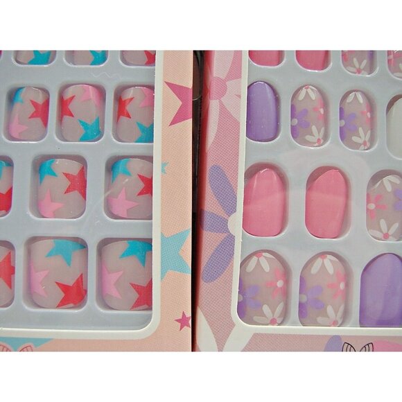 Lot 5 Pretty Woman Multi Style Faux Nails with Glue and Press On Coffin All New - Picture 8 of 11